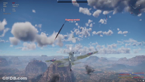 Video Game Bomber Flying In Distance GIF
