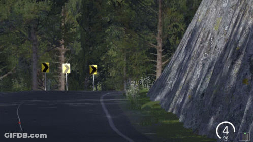 Video Game Car Flying With Number 4 GIF