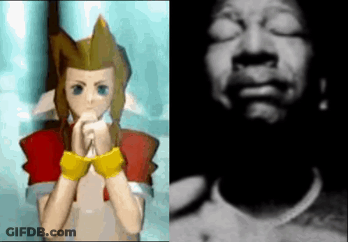 Video Game Character And Black And White Photo Of Man's Face GIF