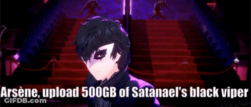 Video Game Character Arsene Upload 500GB Of Satanael's Black Viper GIF