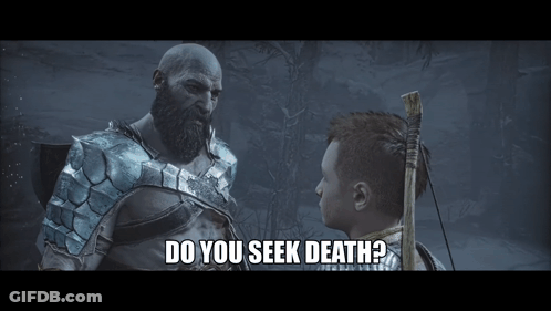Video Game Character Asks Others Seek Death GIF