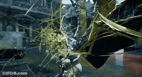 Video Game Character Attacked By Giant Spider GIF