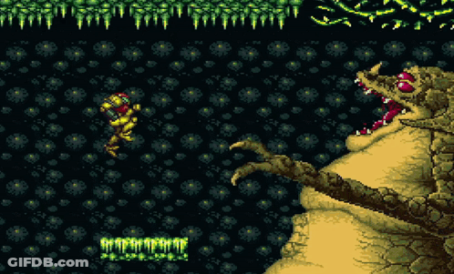 Video Game Character Attacked By Monster Shark Armor GIF