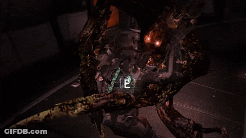 Video Game Character Attacked By Monsters With Letter E On Floor GIF