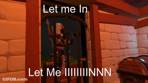 Video Game Character Behind Bars Says Let Me In GIF