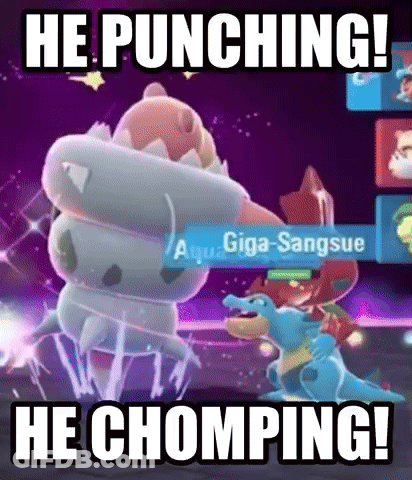 Video Game Character Being Punched Says He Punching He Chomping GIF