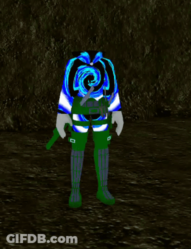 Video Game Character Blue Jacket Green Legs GIF