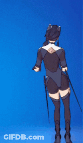 Video Game Character Dancing On Blue Background GIF