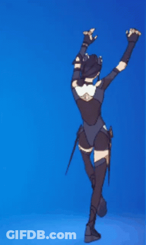 Video Game Character Dancing On Blue Background GIF