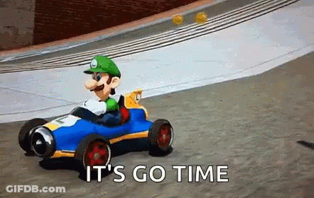 Video Game Character Driving Race Car It's Go Time GIF