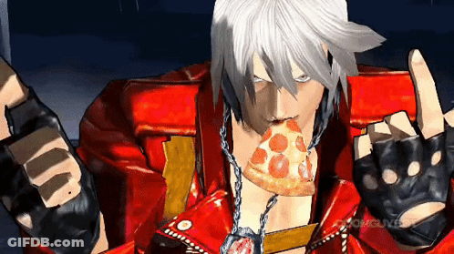 Video Game Character Eating Pizza GIF