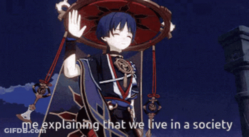 Video Game Character Explaining We Live In A Society GIF