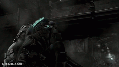Video Game Character Fighting Monster In Dark Room GIF