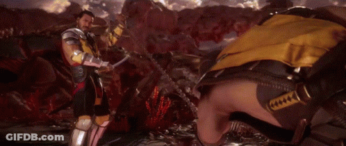 Video Game Character Fighting With Sword And Chain GIF