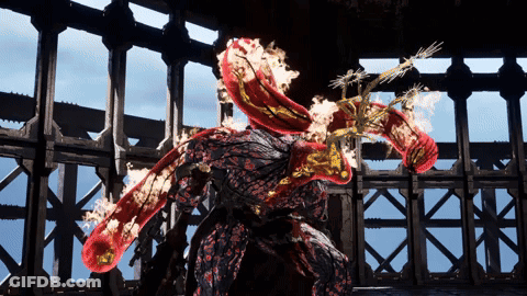 Video Game Character Flaming Arms And Legs GIF