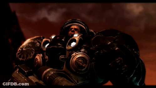 Video Game Character Helmet Saying Assault GIF