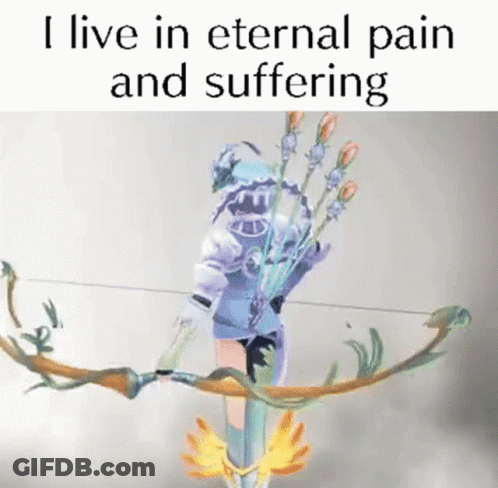 Video Game Character Holding Bow And Arrow With Flowers GIF