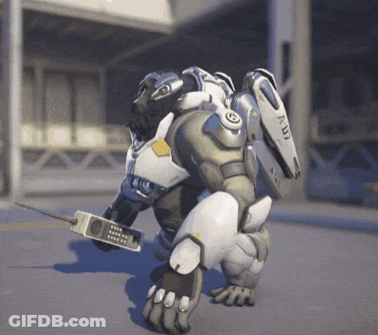 Video Game Character Holding Cell Phone With Letter A GIF