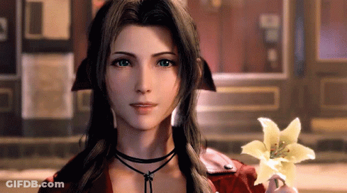 Video Game Character Holding Flower GIF