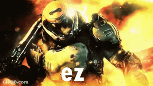 Video Game Character Holding Gun Saying EZ GIF