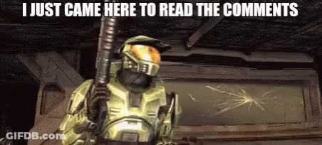 Video Game Character Holding Gun Saying I Just Came Here To Read The Comments GIF