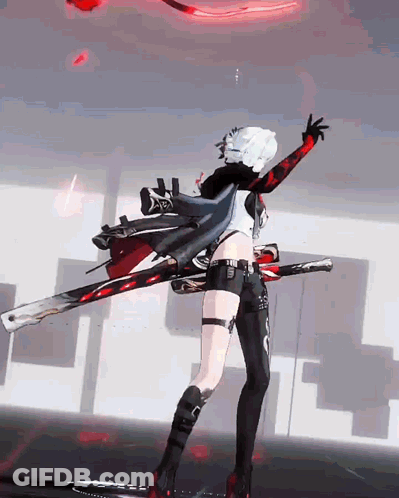 Video Game Character Holding Large Sword GIF