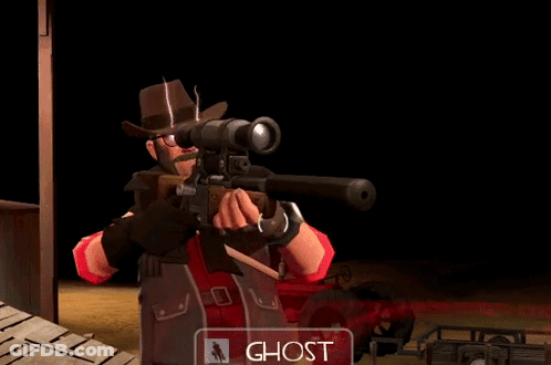 Video Game Character Holding Sniper Rifle Ghost GIF