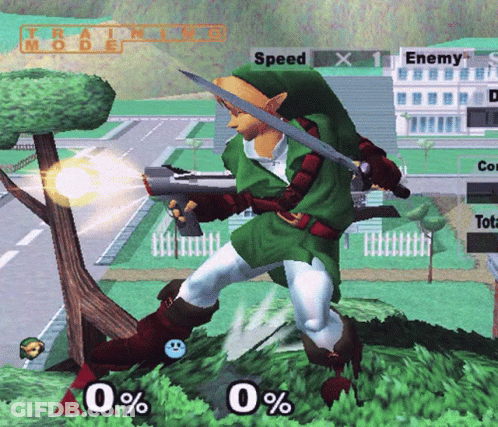 Video Game Character Holding Sword And Gun GIF