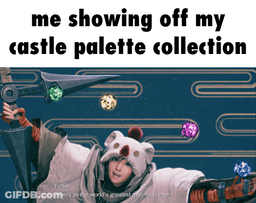 Video Game Character Holding Sword Me Showing Off My Castle Palette Collection GIF