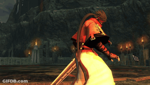 Video Game Character Holding Sword With Circle GIF