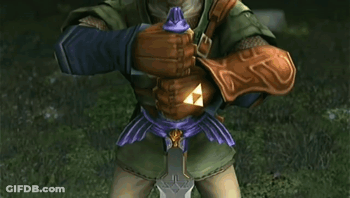 Video Game Character Holding Sword With Purple Belt GIF