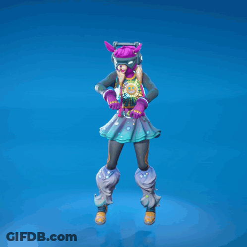 Video Game Character In Colorful Outfit With Sun GIF