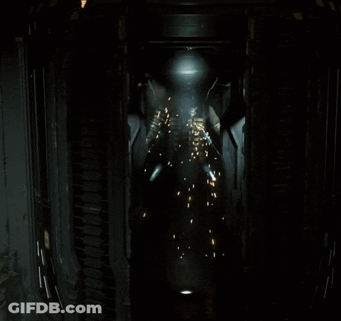 Video Game Character In Dark Room With Wall Light GIF
