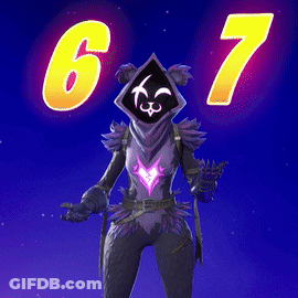 Video Game Character In Front Of Glowing Number 67 GIF