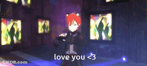 Video Game Character In Front Of Love You <3 Wall GIF