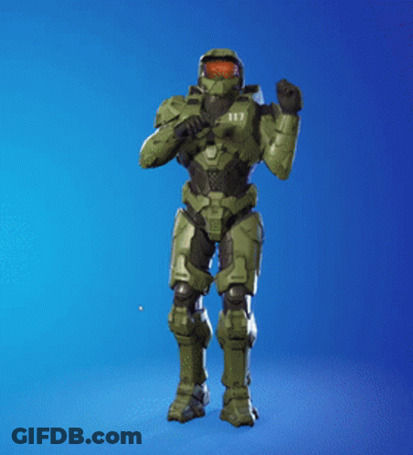Video Game Character In Green Armor GIF