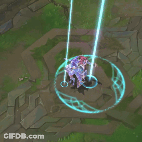 Video Game Character In Purple Glowing Circle GIF