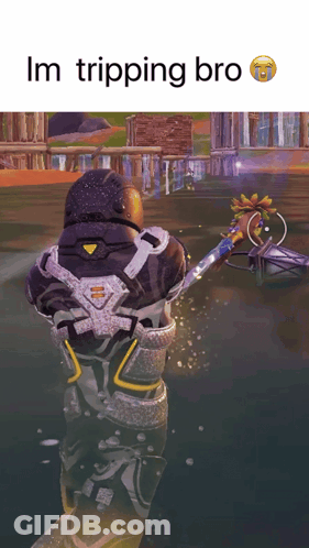 Video Game Character In Water Saying Im Tripping Bro GIF