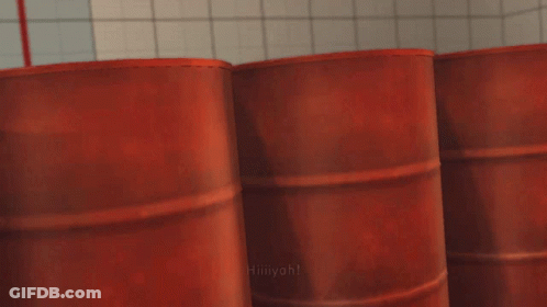 Video Game Character Kicking Barrel Saying Hmyoh GIF