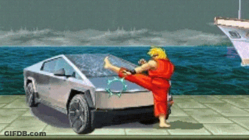 Video Game Character Kicking Car In Air GIF