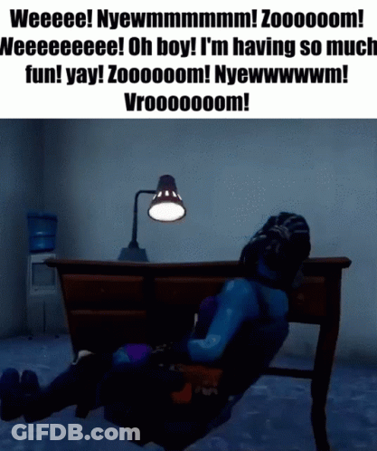 Video Game Character Laying On Desk GIF