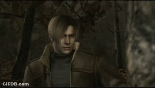Video Game Character Looking Through Binoculars In Woods GIF