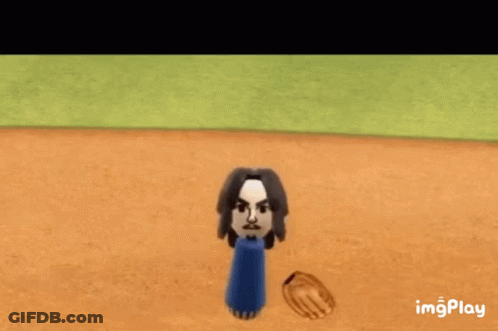 Video Game Character On Baseball Field With Glove GIF