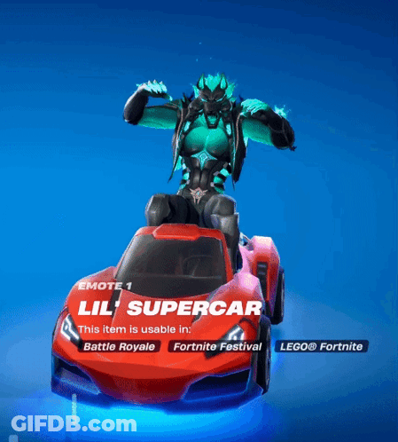 Video Game Character Riding Red Supercar GIF