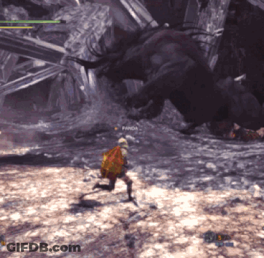 Video Game Character Running From Monster GIF