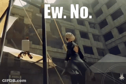Video Game Character Saying Ew No GIF