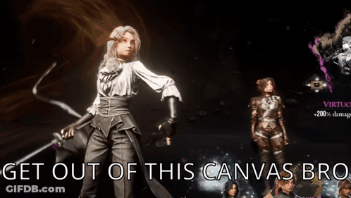 Video Game Character Saying Get Out Of This Canvas Bro GIF