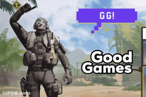 Video Game Character Saying Good Games GIF