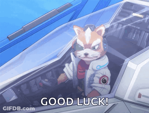 Video Game Character Saying Good Luck In Plane Cockpit GIF