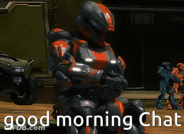 Video Game Character Saying Good Morning Chat Holding Gun GIF